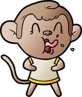 crazy cartoon monkey vector