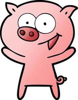 cheerful pig cartoon vector