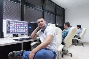 photo editor at his desk