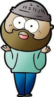 cartoon bearded man vector