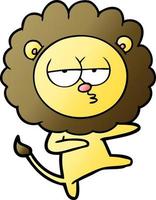 cartoon bored lion dancing vector
