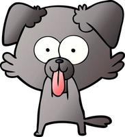 cartoon dog with tongue sticking out vector