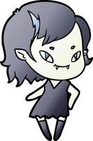 cartoon cool vampire girl vector