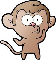 cartoon hooting monkey vector