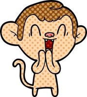 cartoon laughing monkey vector