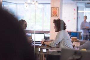 startup Business team Working With laptop in creative office photo