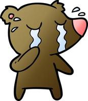 cartoon crying bear vector