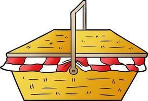 cartoon picnic basket vector