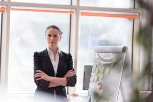 portrait of young business woman at modern office photo