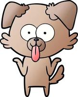 cartoon dog with tongue sticking out vector