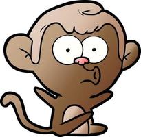 cartoon hooting monkey vector