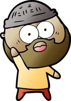 hombre barbudo de dibujos animados levantando la mano vector