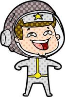 cartoon laughing astronaut vector