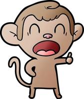 yawning cartoon monkey vector