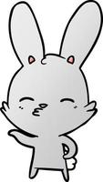 curious bunny cartoon vector