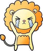 león llorando de dibujos animados vector