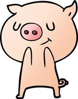 happy cartoon pig vector