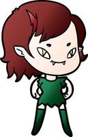 cartoon friendly vampire girl vector