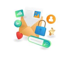 Email data lock for data security vector
