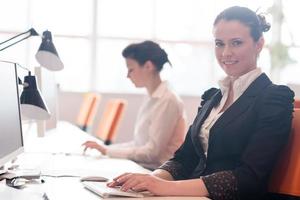 business woman at  office people group in background photo