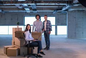 business people in group, architect and engineer on construction site photo