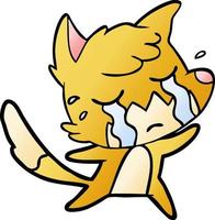 crying fox cartoon vector