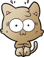 cartoon surprised cat vector