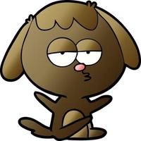 cartoon bored dog vector