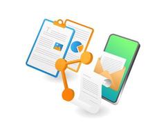 Share data folder with smartphone vector
