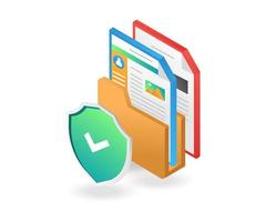 Computer data folder security vector