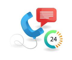 Customer service 24 hours communication vector