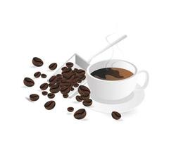 A cup of coffee and seeds vector