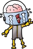 cartoon crying robot waving vector