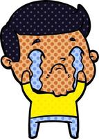 cartoon man crying vector