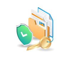 Private data folder security lock vector