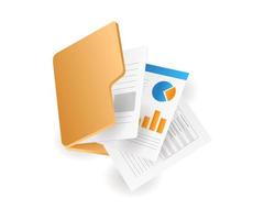 Open business data folder vector