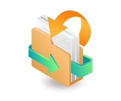 Folder data transfer circulation vector