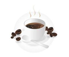 A cup of coffee with seeds vector