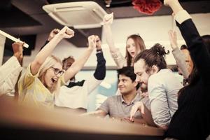 multiethnic group of business people playing chess photo