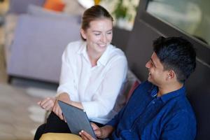 Business people Working In Relaxation Area Of Modern Office photo