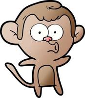 cartoon surprised monkey vector