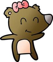 female bear cartoon vector