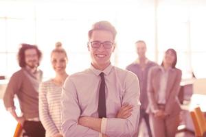 Portrait of young casual businessman photo