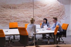 Business Team At A Meeting at modern office building photo