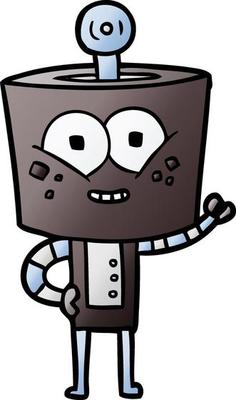 happy cartoon robot
