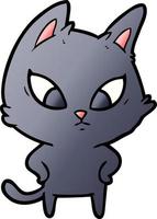 confused cartoon cat vector