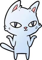 cartoon cat staring vector