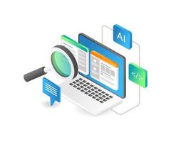 búsqueda de datos de diseño de inteligencia artificial vector