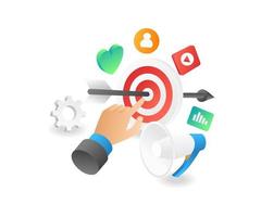 Business development target campaign vector