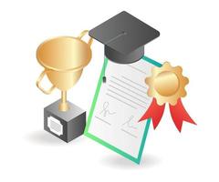 Certificate for graduation achievement students vector